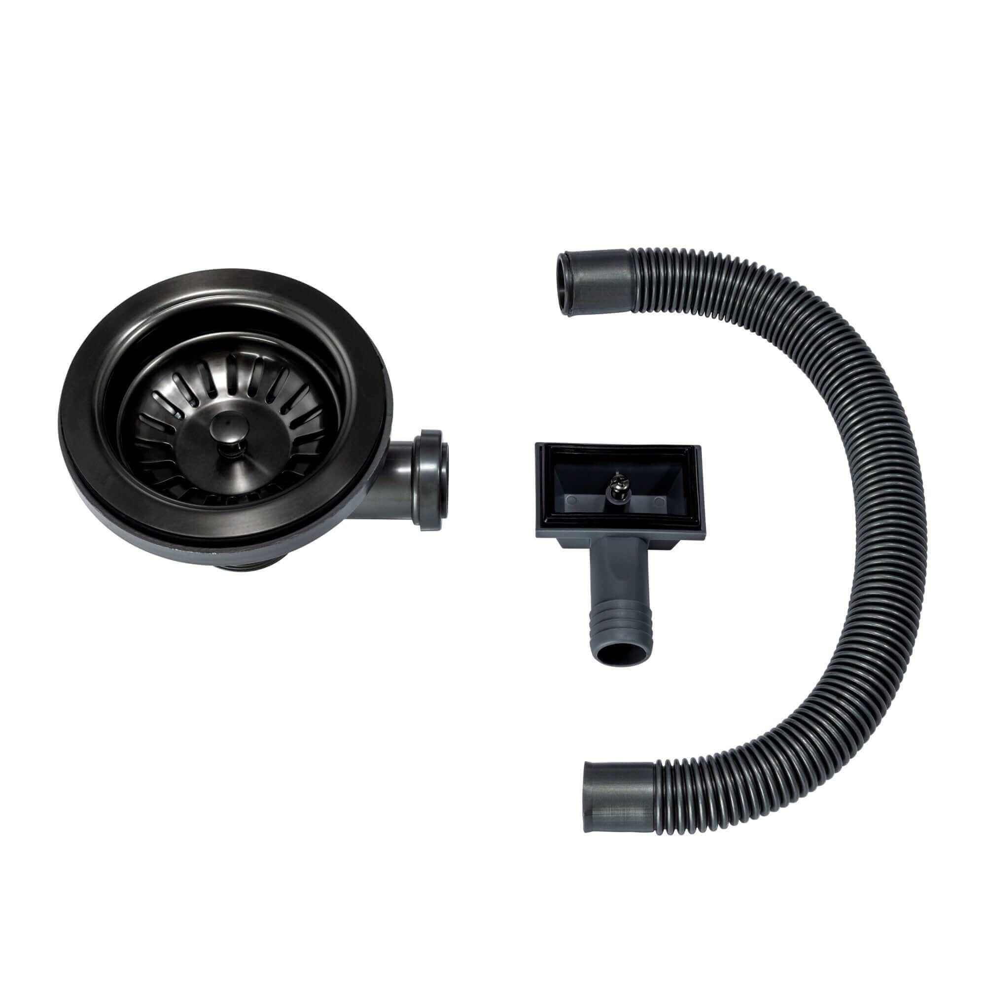 Buy Strainer basket waste with overflow pipe for single 1.0 one bowl kitchen sink - gunmetal grey Online UK | HOUSE OF ENKI